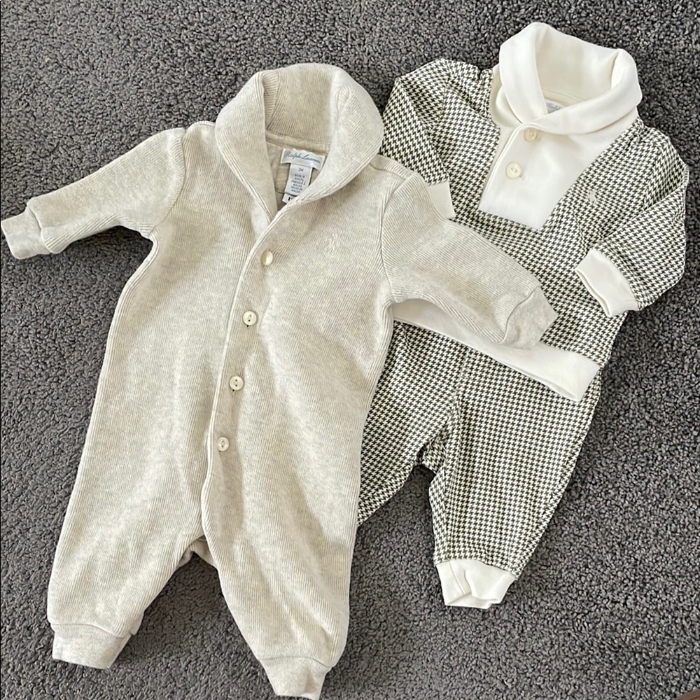 Cozy Cream and Gray Kids One Piece Set